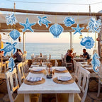 RattanView 12 Pcs Large Outdoor Ocean Hanging Decor Summer Coastal Decor Seashells Turtle Starfish Seahorse Octopus Ornaments Plastic Tags with String Outdoor Beach Ocean for Summer Bachelorette Party - Image 4