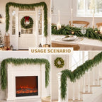 12FT Christmas Norfolk Pine Garland Real Touch for Mantle Decoration - Image 4