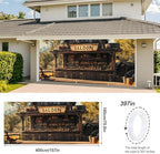 ANNA QUEEN Saloon Garage Door Banner 6x13FT, Western Bar Garage Door Cover with Rustic Outdoor “SALOON” Sign, Large Cowboy Theme Decoration Backdrop for Garage Doors, Backyard Parties, Fence & Barn - Image 3