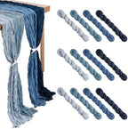 Remagr 12 Pcs Gradient Blue Cheesecloth Gauze Table Runners by Remagr