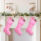 12 Pcs Christmas Stocking 18" Plush,Pink - Image 3