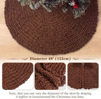 Shappy Brown 48 Inch Chunky Knit Christmas Tree Skirt Crochet Tree Skirt - Image 2