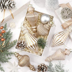 6 Mercury Glass Finial Christmas Ornament 5.7" Hanging, Neutral - Image 4