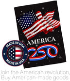 America 250 Flag American July 4th Garden Poster 2 Pcs Pack Porch Lawn Official Licensed Merchandise Garve Yard Decor Canvas Print Textile Woven Tapestry USA 250th Anniversary Decoration Gift - Image 5