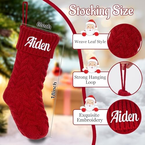 Personalized Christmas Stockings with Embroidered Name,Custom Xmas Stocking - Image 2