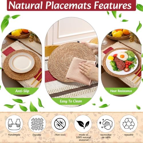 Boho Table Runner and Placemats Set, 6 Sets, Red B, 12x72 - Image 7
