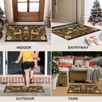 Boho Deer Floral Faux Coco Coir Doormat Door Mat 17x30 Inch - Image 6