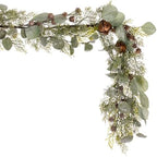 Vickerman 5' Artificial Winter Cedar, Pinecone, Eucalyptus, and Brown Jingle Bell Garland - Image 4
