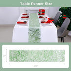 Snowkingdom Sage Green Table Runner, Sequin Glitter Foil Metallic Sage Green Mesh Spring Table Runner 11inch x 240inch,Table Decorations for Party Wedding Bridal Birthday Shower Christmas - Image 5
