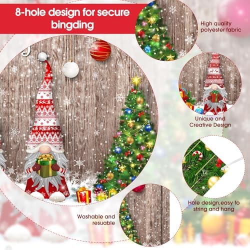 WovWeave Christmas Gnome Garage Door Cover, 7 x 16 ft Outdoor Banner - Image 3