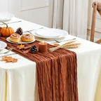 6 Pack Fall Table Runner Terracotta Cheesecloth 35×120 Inch Boho Home Decor - Image 6