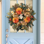 WANNA-CUL 24in Fall Front Door Wreath Dahlia Hydrangea Peony Table Decor - Image 6