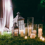 Shihanee 6 Glass Cylinder Vase Pillar Candle,White,Set of 6 - Image 5