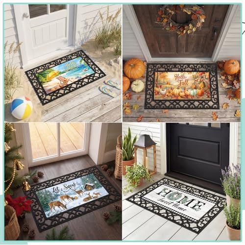 Tinideya Seasonal Door Mat Inserts 22 x 10 in, 6 Pack Holiday Doormat Set - Image 4