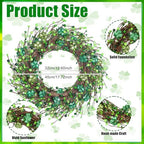 Tingjoo 2 Pcs St. Patrick's Day Coir Door Mat and Shamrock Wreath - Image 4