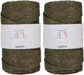 Makromecity Sparkle 2 Skeins of Polypropylene Macrame Cord 3mm x 131 Yards (394 feet) Premium Polyester Macrame Cord for Macrame Art & Crafts for Wall Hangings, Bags, Underplate, Rug by Makromecity