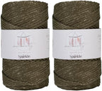 Makromecity Sparkle 2 Skeins of Polypropylene Macrame Cord 3mm x 131 Yards (394 feet) Premium Polyester Macrame Cord for Macrame Art & Crafts for Wall Hangings, Bags, Underplate, Rug by Makromecity