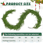 2Pcs 6 Ft Christmas Norfolk Pine Garland for Mantel and Holiday Decor - Image 7