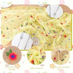 BINBE 6pcs Daisy Spring Table Runner Embroidery Gauze 10FT Florals Seasonal Tulle Holiday Birthday Kitchen Dining Table Decor for Home Party Yellow - Image 6