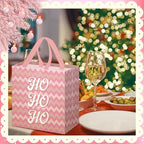 Wesnoy 48 Pcs Large Christmas Pink Gift Bag Bulk with Handle Candy Bag - Image 4