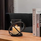 Hurricane Glass Pillar Candle Holder Craftsmanship with Removable Glass for Halloween, Christmas, Thanksgiving, New Year, Wedding Party Anniversary Home Decor (Black) - Image 5