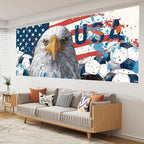 USA Soccer Garage Door Banner Decorations, 7x16ft Large Ameri can Flag Bald Eagle Football Mural, 2026 World Cup Outdoor Decor for Double Garage Door, Patriotic Party Supplies Wall Backdrop - Image 7