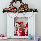 48Ft Christmas Wood Bead Garland Rustic Holiday Decor (Vintage Red Beads) - Image 5