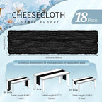 18 Pack Cheesecloth Table Runner 10FT Black Table Runner Boho Gauze Cheese Cloth Table Runners Long Rustic Sheer Table Decorations for Wedding Party Baby Bridal Shower Birthday Holiday Home - Image 2