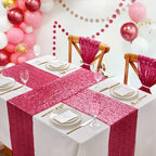 Fuchsia Table Runners 10 Pieces 12x72 Inches Sequin Glitter Table Runner for Birthday Party Baby Shower Holiday Event Table Decorations - Image 2