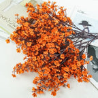 Uieke 30Pcs Artificial Fall Flowers Babys Breath Flower Bulk Fake Orange Silk Flowers Artificial Gypsophila Bouquet Floral for Home Festival Wedding Party Décor - Image 5