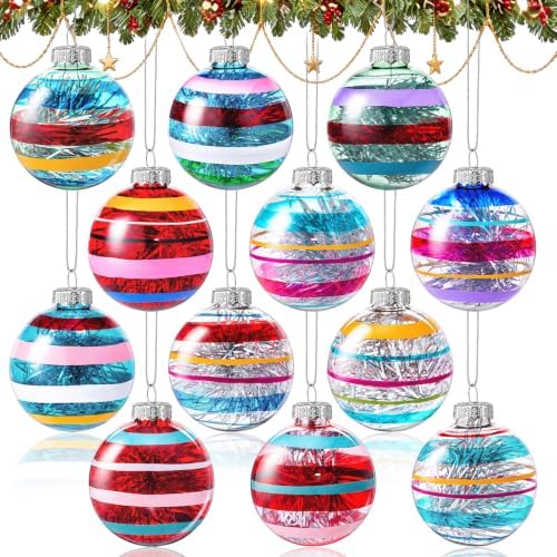 12 Pcs Vintage Glass Christmas Ornament Reflector Decor, Fashion by Wavyknot