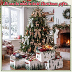 6 Pcs Christmas Tree Storage Bins with Handles, Green Pine Gift Baskets - Image 4