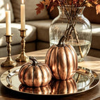 DN DECONATION Fall Pumpkin Decor, Antique Bronze Decorations for Home Table - Image 6