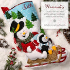 Bucilla Felt Applique 18" Stocking Making Kit, Arctic Joyride, Perfect for DIY Arts and Crafts - Image 4