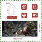 ANNA QUEEN Christmas Garage Door Banner 6×13 FT, Santa Reading Story to Forest Animals, Heart-Warming Holiday Scene, Outdoor Garage Decoration for Parties Home Decor - Image 3