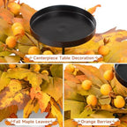 Vaukki 26'' Fall Thanksgiving Centerpieces with 3 Candle Holders Trays - Image 2