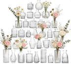 Petal Petite Small Clear Glass Bud Vase Set of 36 for Wedding Centerpieces by PetalPetite