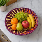 Handwoven African Basket Bowl for Fruits Wall Decor 12in diameter - Image 5