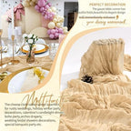 30 Pack Cheesecloth Table Runner 10FT Nude Table Runner Boho Gauze Cheese Cloth Table Runners Long Rustic Sheer Table Decorations for Wedding Party Baby Bridal Shower Birthday Holiday Home - Image 6