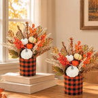12.4" Fall Centerpieces for Tables 2PCS Thanksgiving Decor with Pumpkin by Unknown