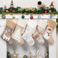 LUBOT 5 Pack Christmas Stockings Soft Large Family Xmas Stocking Set of 5 Embroidered 20" Modern Rustic Farmhouse Country Fireplace Hanging Christmas Decorations by LUBOT