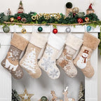 LUBOT 5 Pack Christmas Stockings Soft Large Family Xmas Stocking Set of 5 Embroidered 20" Modern Rustic Farmhouse Country Fireplace Hanging Christmas Decorations by LUBOT