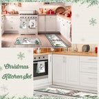 Bonuci 12 Pcs Christmas Kitchen Set Apron Table Runner Towel,Rustic Style - Image 5