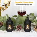 12-Pack Mini Lanterns, Small Candle Lanterns Decorative, Black Tea Light Lantern, Ramadan Eid Decor, Table Centerpiece for Wedding Halloween Christmas, Easter Decorations, Battery Included - Image 2