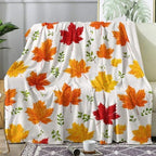 Maple Leaves Blanket, Fall Leaf Fleece Throw Blanket Queen Size for Couch Bed Sofa, Autumn Seasonal Blankets and Throws, Decor & Gifts, Super Soft Plush Flannel Blanket, 90x90 by Unknown