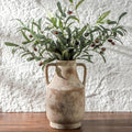 Mitt&Ditt Ceramic Flower Vase with Handles, 11 inch Tall Vase for Centerpieces, Large Decorative Terracotta Vases, Farmhouse Rustic Vases for Home Decor, Living Room, Table, Neutral by MittDitt