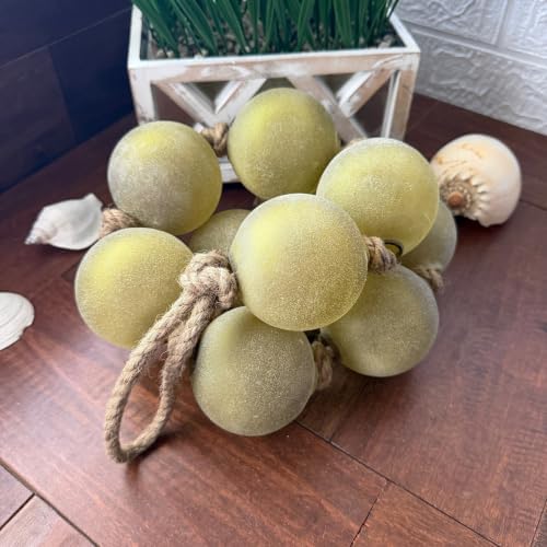 Things2Die4 Glass Orb Garland, 49-Inch Frosted Green Natural-Colored Rope - Image 4