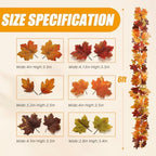 Fall Decor Set 5 Pack 5.9Ft Artificial Fall Maple Leaves Garland - 70pcs with Mini Pumpkins kit, Happy Fall Porch Banner Welcome Signs Autumn Decor for Thanksgiving Home & Fall Decorations - Image 3