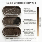 YKAJO Dark Emperador Oval Marble Tray, 9.8x4.7 Vanity Perfume Organizer - Image 4