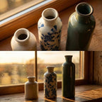 3Pcs Vintage Blue White Floral Ceramic Vase Set, Chinoiserie Farmhouse Decor Vases for Home Table Kitchen Living Room - Image 6
